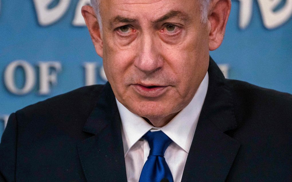 De Israëlische president Benjamin Netanyahu. beeld AFP, Leo Correa 