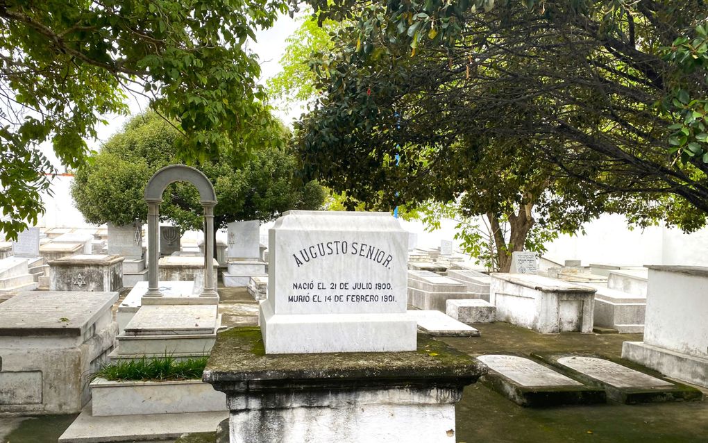Tussen de witte graven bevindt zich ook een kindergraf, met daarop de naam Augusto Senior. Hij werd op 21 juli 1900 geboren en overleed op 14 februari 1901.