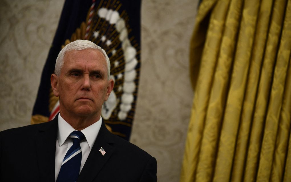 Mike Pence heeft definitief gebroken met zijn voormalige baas Donald Trump. Hij steunt ook de kandidatuur van Trump voor het presidentschap niet. beeld AFP, Brendan Smialowski