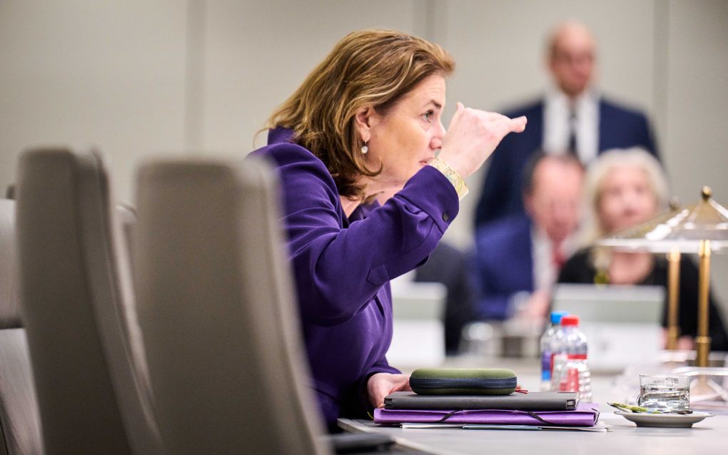 Minister Van Gennip in debat met de Eerste Kamer over de wet toezicht gelijke kansen bij werving en selectie. beeld ANP, Phil Nijhuis