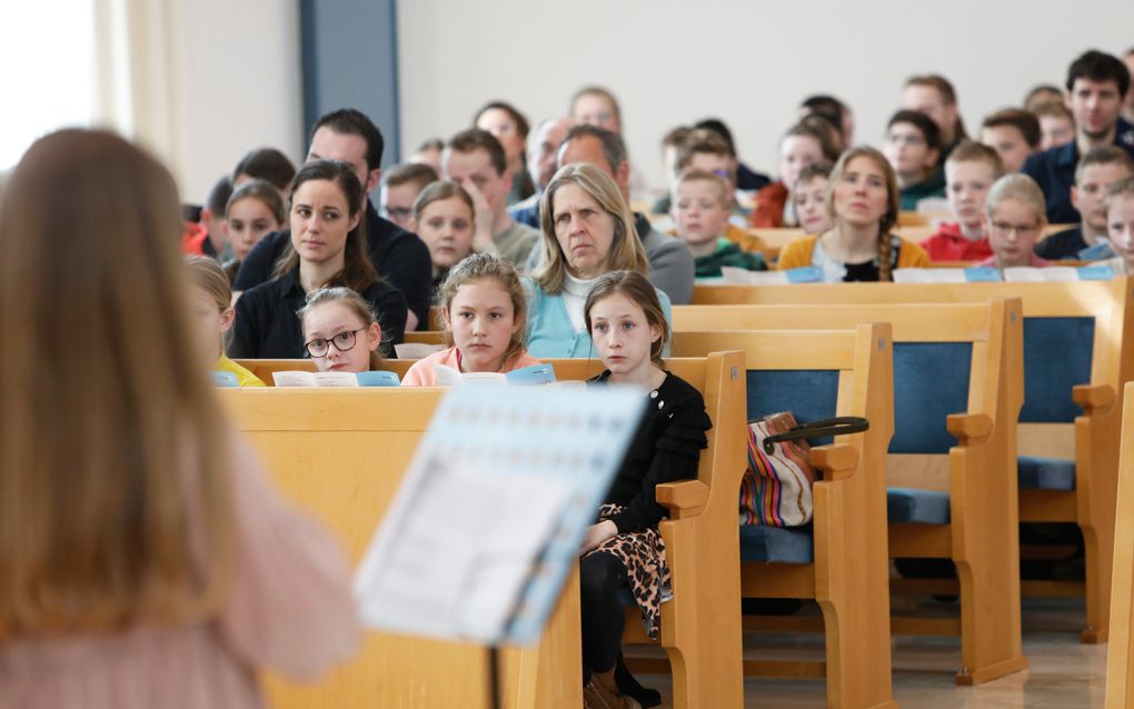 Een bondsdag -12 van de Jeugdbond Gereformeerde Gemeenten (JBGG) in Wageningen, vorig jaar. beeld VidiPhoto