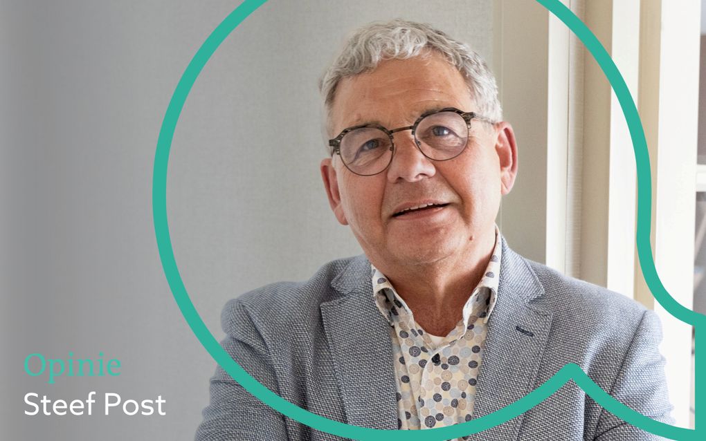 Logo rubriek Welbeschouwd met portretfoto van auteur Steef Post.
