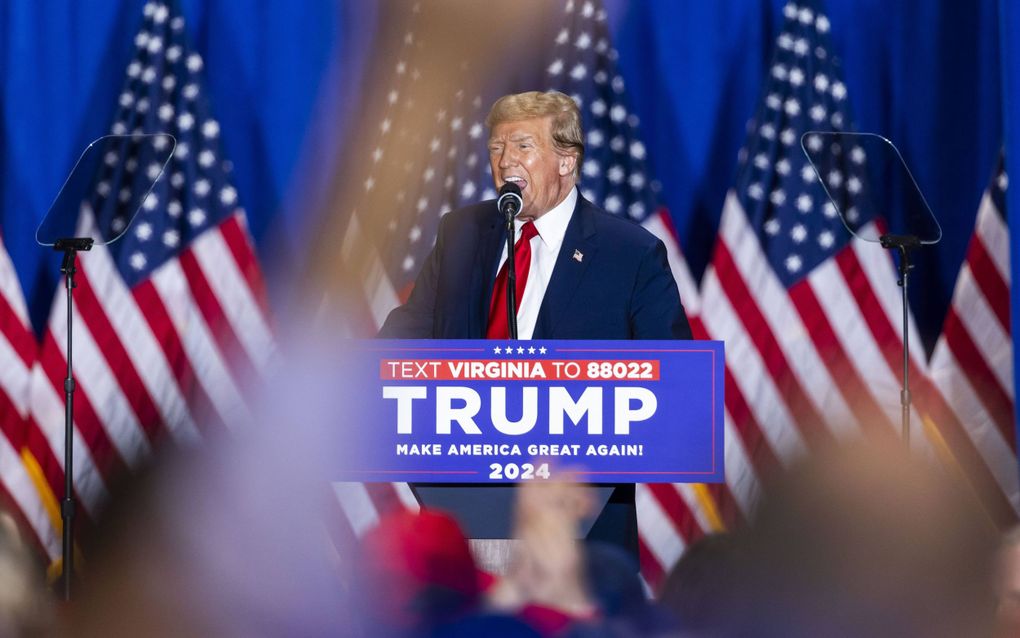 Donald Trump in Richmond, Virginia. beeld EPA, JIM LO SCALZO
