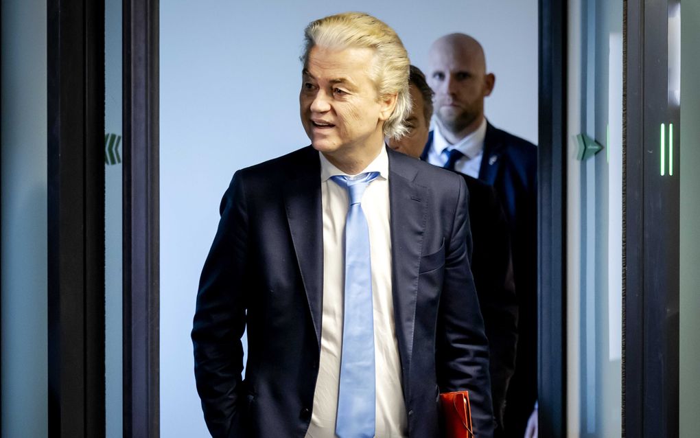 DEN HAAG. Geert Wilders (PVV) na een gesprek met de informateurs Richard van Zwol en Elbert Dijkgraaf. beeld ANP, Robin van Lonkhuijsen