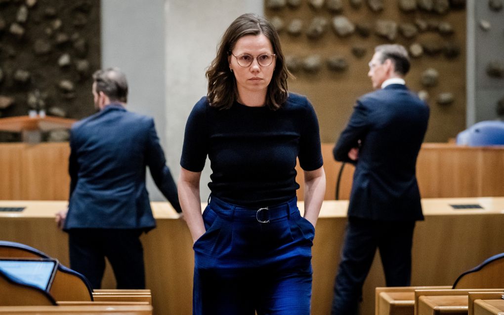 Mirjam Bikker (ChristenUnie) tijdens het wekelijkse vragenuur in de Tweede Kamer. ANP Bart Maat