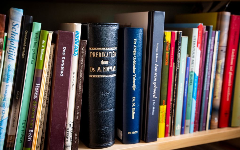 Rij boeken in een boekenkast.