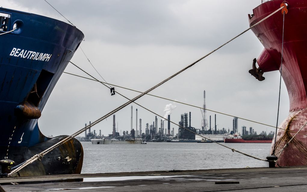 Schepen in de haven van Antwerpen. beeld ANP, Jonas Roosens