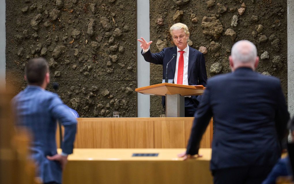 PVV-leider Wilders gaat ervan uit dat het lukt om de besparing op de EU-begroting te realiseren. beeld ANP, Phil Nijhuis