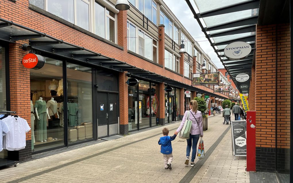 In winkelcentrum De Schoof in Hendrik-Ido-Ambacht is het winkelend publiek nauwelijks bezig met de Europese verkiezingen. beeld RD