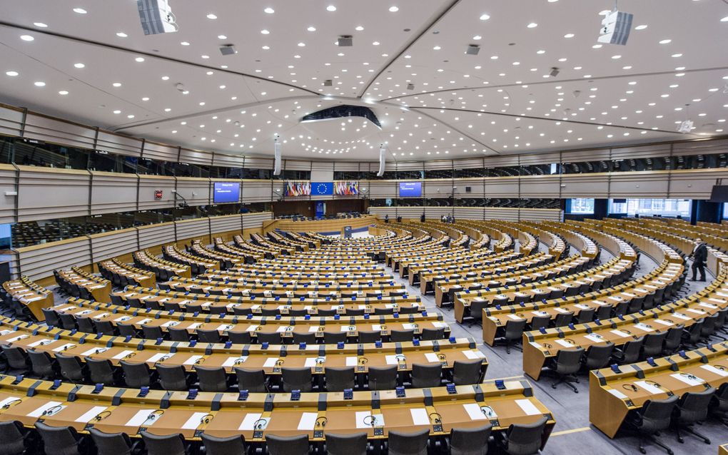 Plenaire zaal van het Europees Parlement in Brussel. beeld ANP, Jonas Roosens 