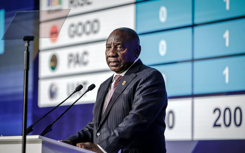 De Zuid-Afrikaanse president Cyril Ramaphosa. beeld AFP, Michele Spatari