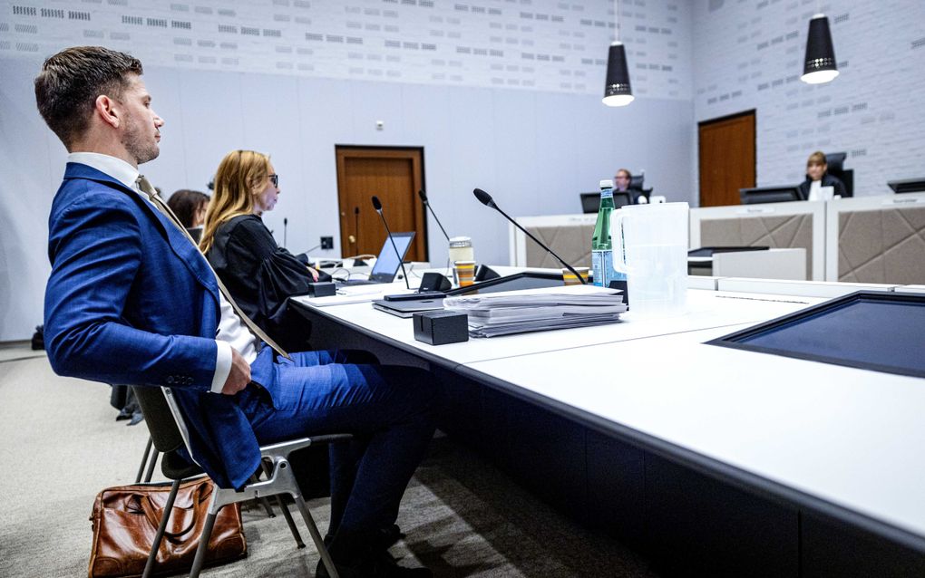 Tweede Kamerlid Gideon van Meijeren van Forum voor Democratie vorige week dinsdag in de Haagse rechtbank, waar hij terechtstaat voor opruiing. beeld ANP, Ramon van Flymen