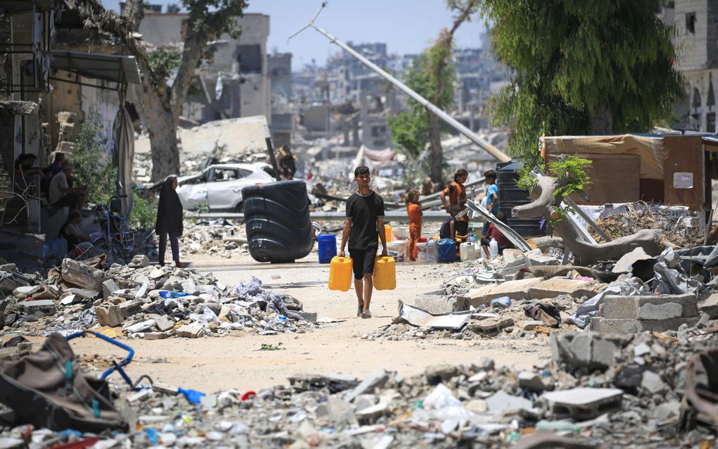 Khan Yunis, in het zuiden van de Gazastrook. beeld AFP, Eyad Baba