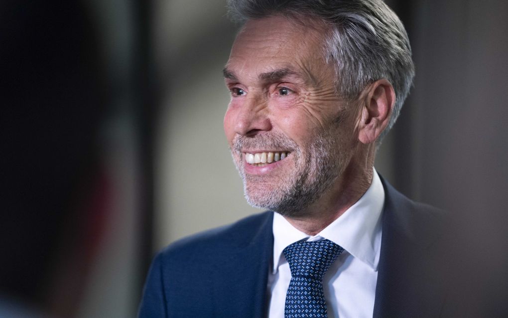 Beoogd premier Dick Schoof maandag na afloop van de gesprekken met formateur Richard van Zwol. Van Zwol spreekt komende dagen met alle beoogde bewindspersonen voor het nieuwe kabinet. beeld ANP, Jeroen Jumelet