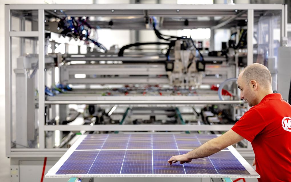 Het bedrijf Solarge maakt zonnepanelen die volledig circulair zijn. beeld ANP, Robin van Lonkhuijsen