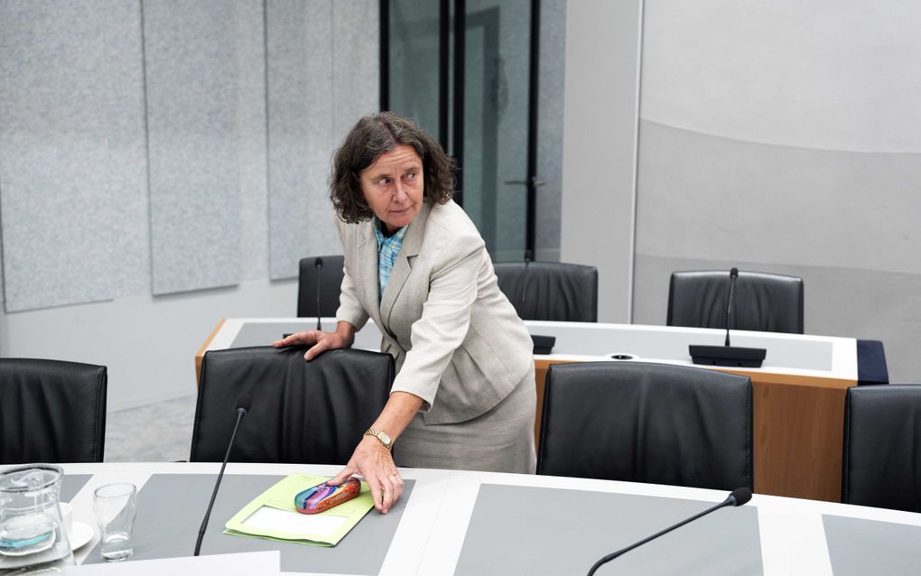 De aankomende minister van Asiel en Migratie, Marjolein Faber, van de PVV na afloop van de hoorzitting in de Tweede Kamer. beeld ANP, Jeroen Jumelet