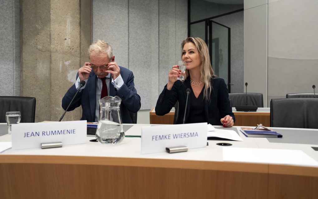 Beoogd minister van Landbouw, Visserij, Voedselzekerheid en Natuur Femke Wiersma (r.) en beoogd staatssecretaris van Visserij, Voedselzekerheid en Natuur Jean Rummenie in de Tweede Kamer. beeld ANP, Jeroen Jumelet