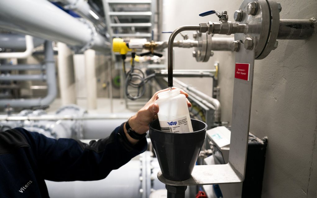 Een pompstation van Vitens in het Engelse Werk. In het park, dat gebruikt wordt als drinkwaterwinning, pompt Vitens grondwater op om de inwoners van Zwolle en omgeving te voorzien van drinkwater. beeld ANP, Jeroen Jumelet