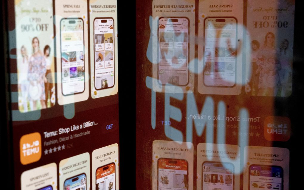De app van de Chinese webshop Temu in de AppStore. beeld AFP, Stefani Reynolds