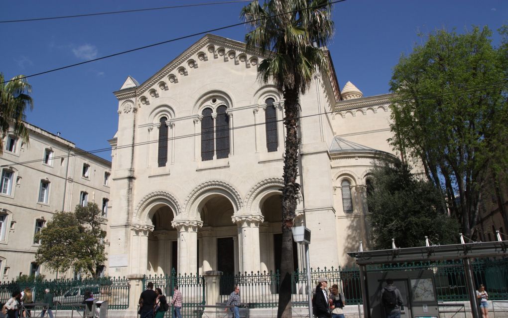 Protestantse kerk in het centrum van Anduze. beeld RD