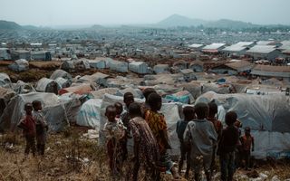 Een vluchtelingenkamp net buiten Goma, een grote stad in de provincie Noord-Kivu, Congo. beeld Lieuwe Siebe de Jong, ZOA