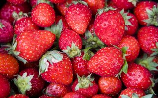 Op aardbeien uit de supermarkt zitten gemiddeld drie verschillende bestrijdingsmiddelen. beeld ANP, Koen Suyk 