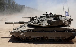 Israëlische tank met vlag