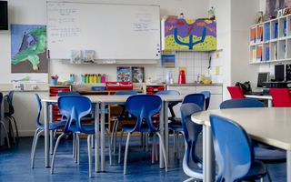 Stoelen in een leeg lokaal.