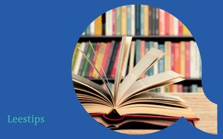 Vignet Leestips: een boek met openvallende bladzijden.