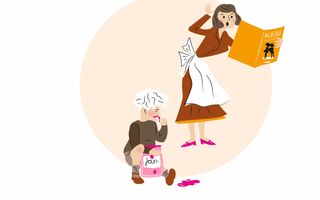 moeder raadpleegt tijdschrift moeder over opvoedkwesties