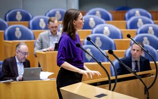 Mirjam Bikker (ChristenUnie), tijdens een debat in de Tweede Kamer. beeld ANP Robin van Lonkhuijsen