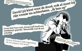 Koppen boven persoonlijke verhalen van jongvolwassenen met een doodswens die Nederlandse nieuwsmedia afgelopen halfjaar brachten. beeld RD, Joanne van de Riet