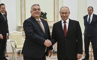 Twee mannen in pak schudden elkaar de hand. 