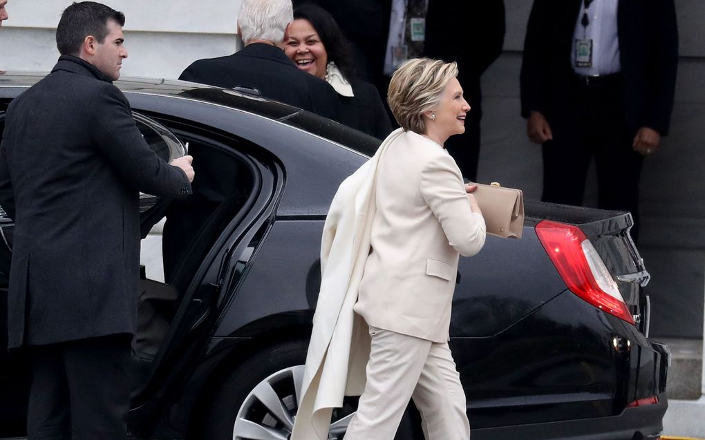 Aankomst van Hillary Clinton. beeld AFP