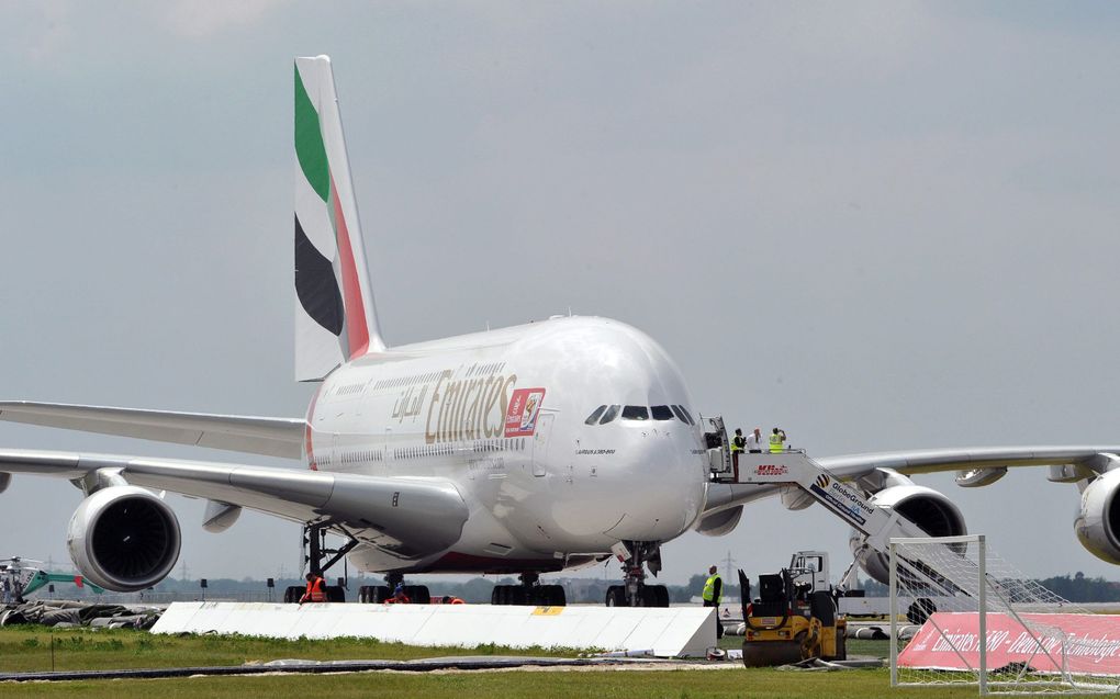 Een Airbus A380 van luchtvaartmaatschappij Emirates. Foto EPA