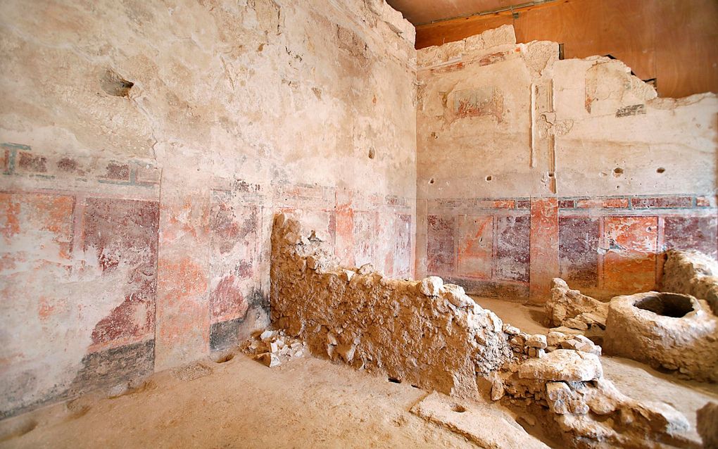 Koninklijke kamer in het theater van Herodion, het winterpaleis van koning Herodes in het Gush Etziongebied op de Westelijke Jordaanoever. Foto Gabi Laron