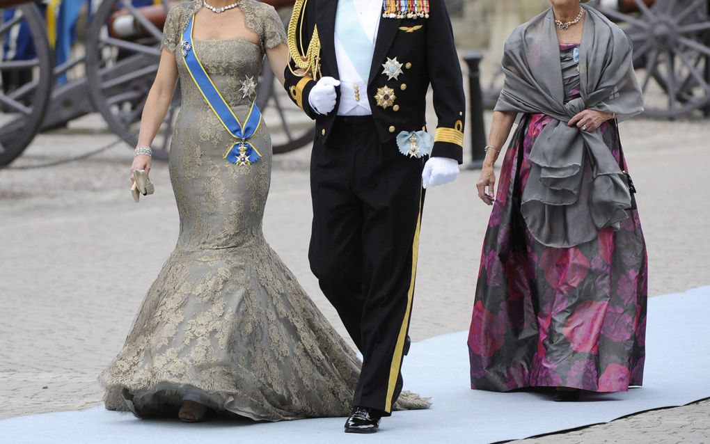 Prinses Máxima en prins Willem-Alexander in Stockholm. Foto EPA