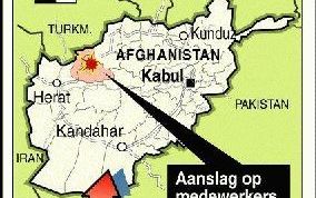 KABUL - De plaats waar de Nederlandse medewerker van de hulporganisatie Artsen zonder Grenzen woensdag om het leven kwam door een aanslag. Graphic ANP