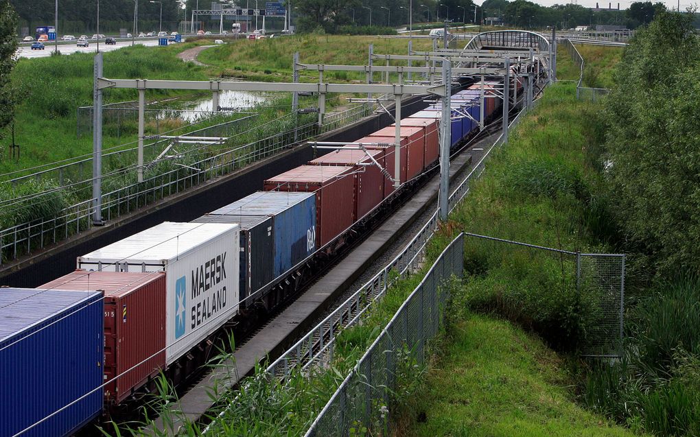 Het aantal treinen wat gebruik maakt van de Betuweroute is flink toegenomen. Foto ANP