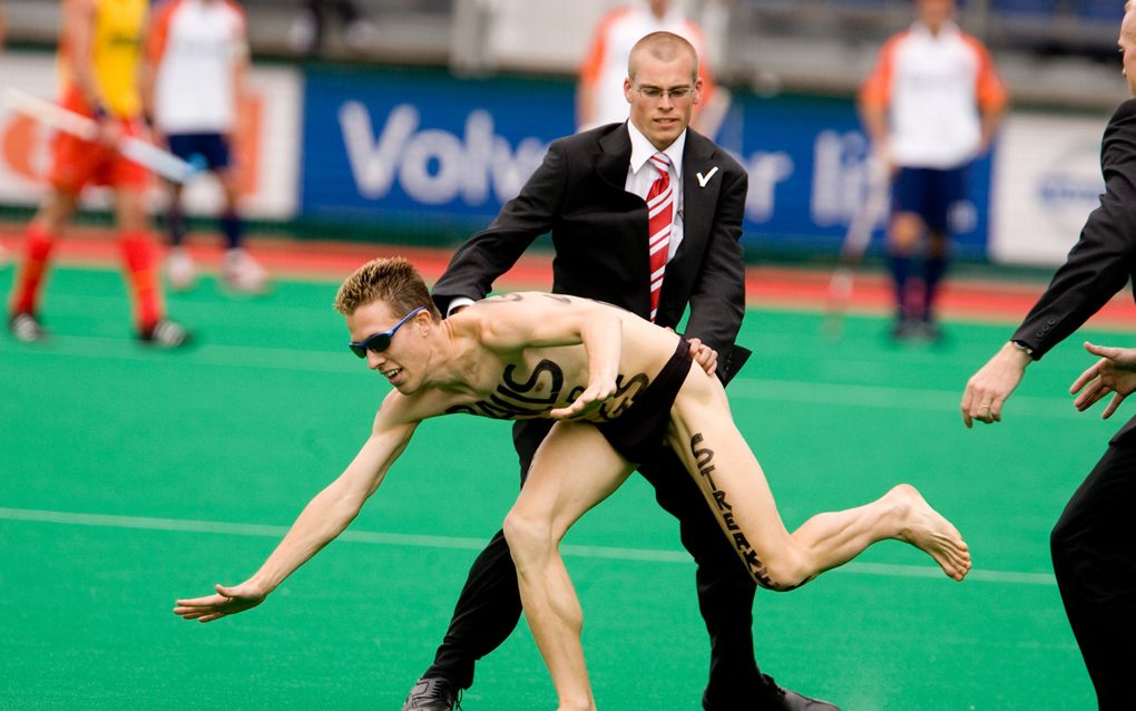 Vegan streaker in volle glorie. Foto ANP