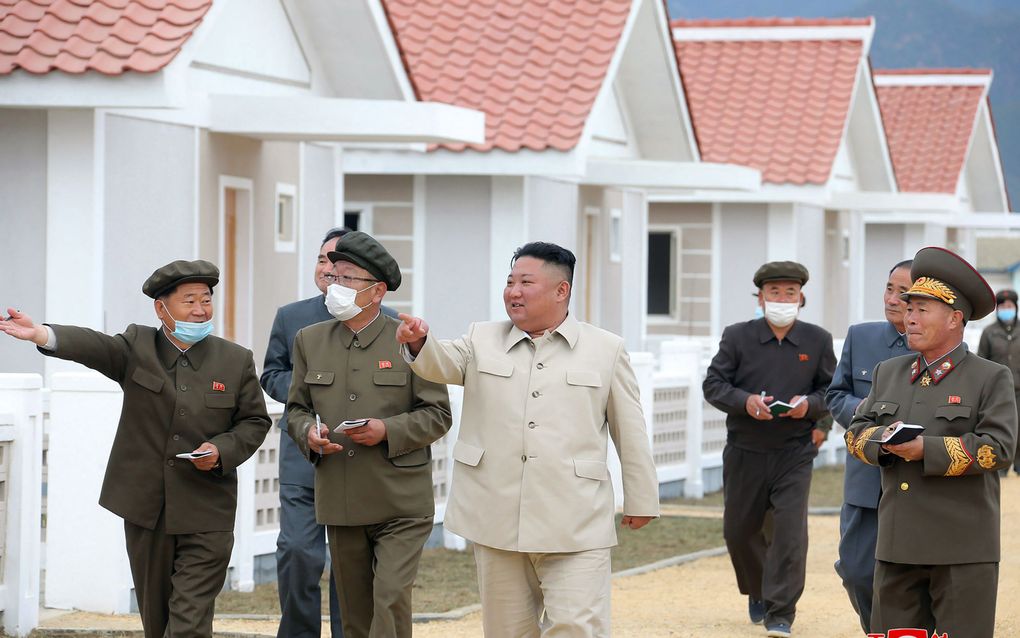 Kim Jong-Un tijdens een bezoek in het oosten van Noord-Korea. beeld AFP