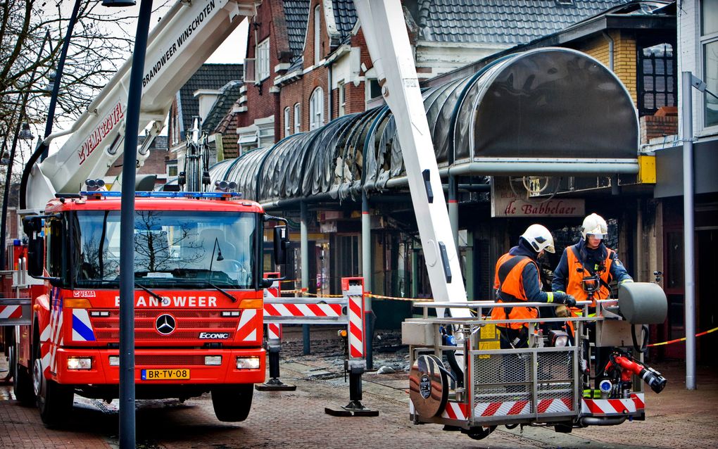 VEENDAM - Bij een brand in Veendam in maart kwam een brandweerman om het leven. Foto ANP