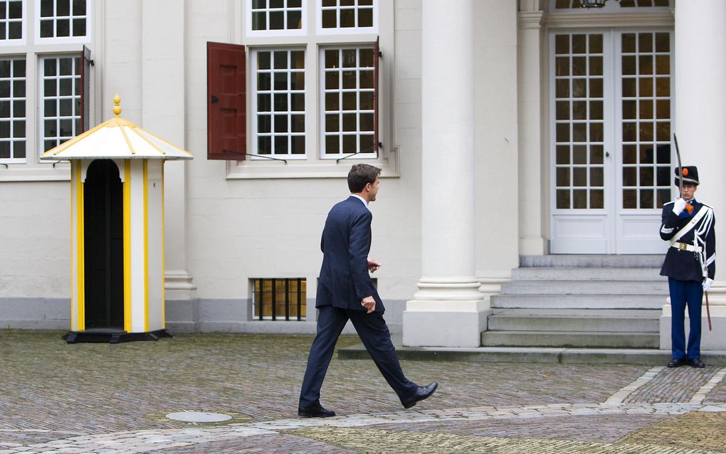 Rutte bij Paleis Noordeinde. Foto ANP