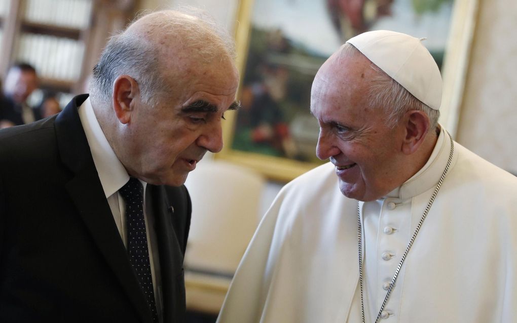 Malta's president George Vella (left) with the Pope, in 2019. Photo EPA, YARA NARDI