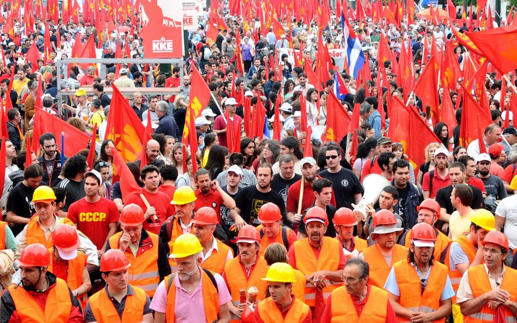 Demonstratie in Athene. Foto EPA