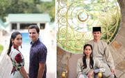 Prinses Aminah, de dochter van sultan Ibrahim van Johor, en Lissenaar Dennis Verbaas (nu Dennis Muhammad Abdullah geheten). beeld EPA