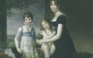 Hortense met haar zonen Napoleon Louis (l.) en Louis Napoleon, geschilderd door François Gérard. Foto Michèle Bellot