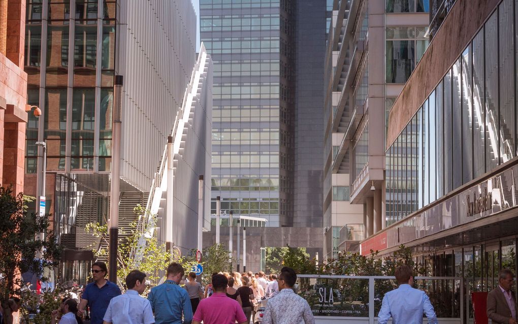 De Amsterdamse Zuidas met het gebouw van ABN AMRO. beeld ANP