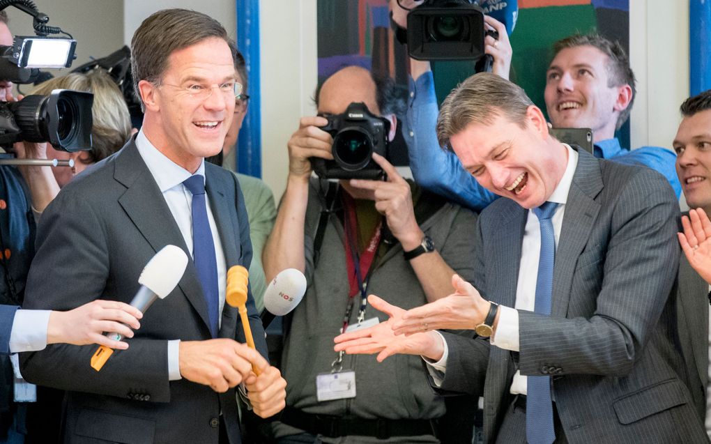 Rutte op de dag na de verkiezingen. beeld ANP