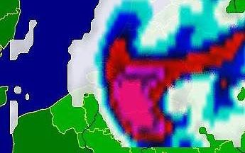 Beeld van buienradar.nl, 7 uur morgenochtend.